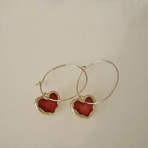 Gold Heart Hoop Earrings